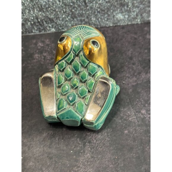 Vintage DeRosa Artesania Rinconada Frog Figurine #713 14K Gold & Platinum Trim C - Picture 6 of 9